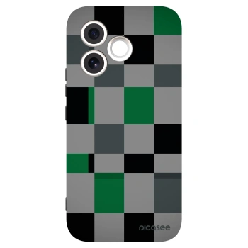 Picasee silikonowe czarne etui na Honor 600 Lite - Block Grid