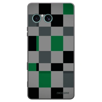 Picasee silikonowe czarne etui na Sony Xperia 10 VII - Block Grid