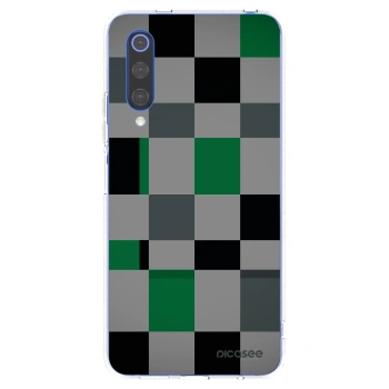 Picasee silikonowe przeźroczyste etui na Xiaomi Mi 9 SE - Block Grid