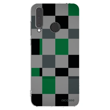 Picasee silikonowe przeźroczyste etui na Honor 20 Lite - Block Grid