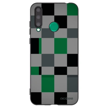 Picasee silikonowe czarne etui na Honor 20 Lite - Block Grid