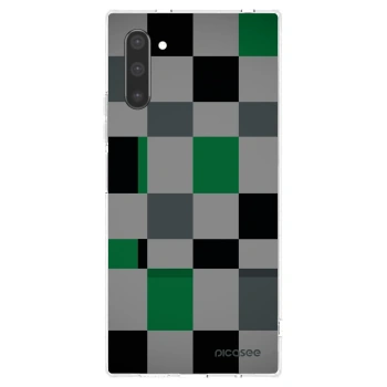 Picasee silikonowe przeźroczyste etui na Samsung Galaxy Note 10 N970F - Block Grid