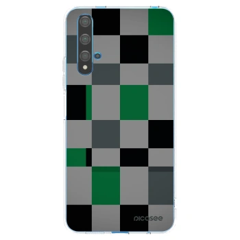 Picasee silikonowe przeźroczyste etui na Huawei Nova 5T - Block Grid