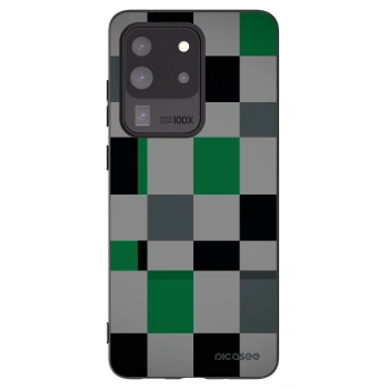 Picasee silikonowe czarne etui na Samsung Galaxy S20 Ultra 5G G988F - Block Grid