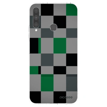 Picasee silikonowe przeźroczyste etui na Huawei P40 Lite E - Block Grid