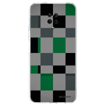 Picasee silikonowe przeźroczyste etui na Xiaomi Redmi Note 9 Pro - Block Grid