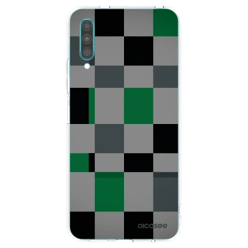 Picasee silikonowe przeźroczyste etui na Samsung Galaxy A30s A307F - Block Grid