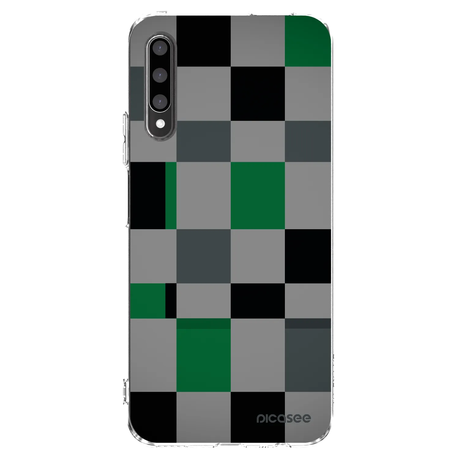 Picasee silikonowe przeźroczyste etui na Honor 9X Pro - Block Grid