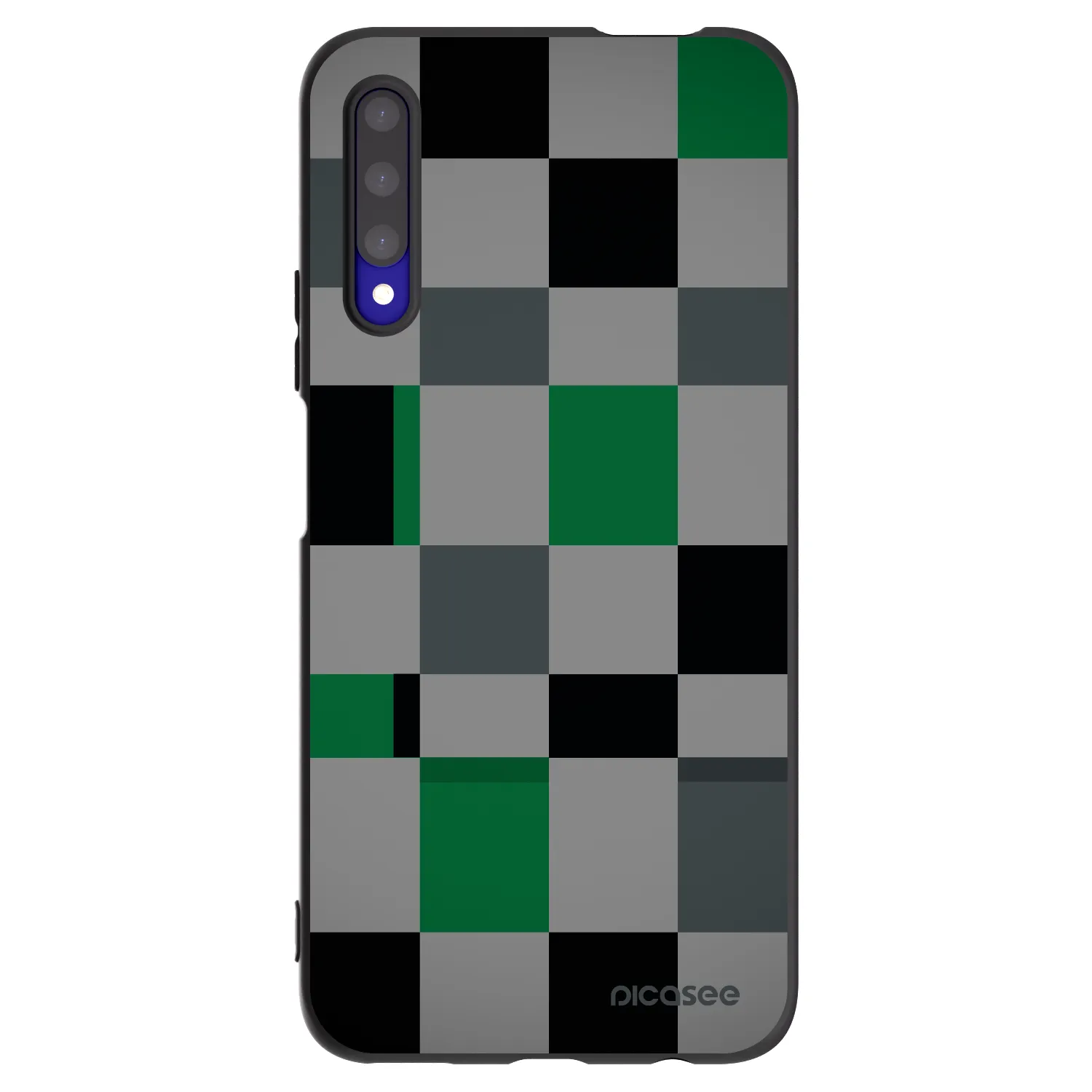 Picasee silikonowe czarne etui na Honor 9X Pro - Block Grid
