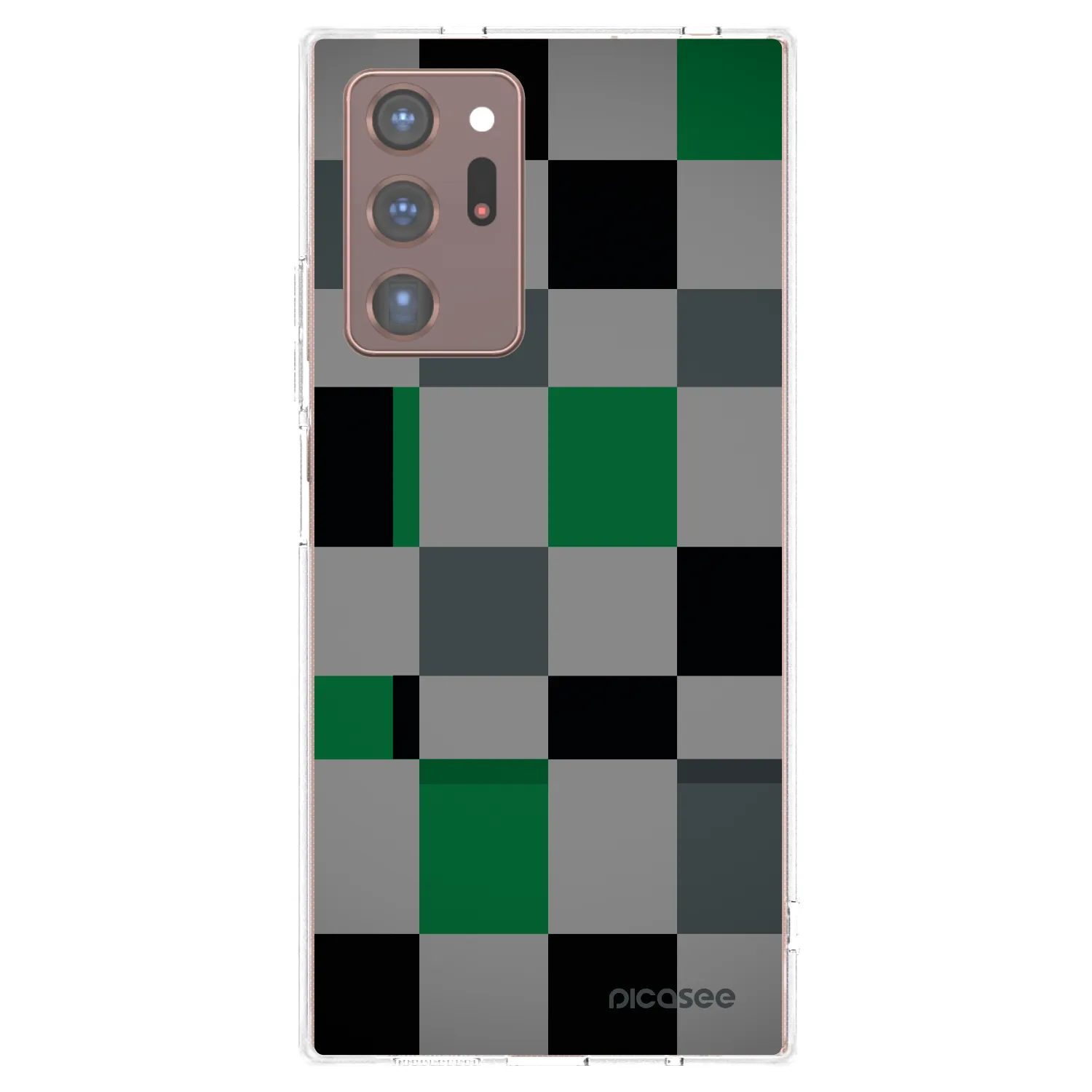 Picasee silikonowe przeźroczyste etui na Samsung Galaxy Note 20 Ultra - Block Grid