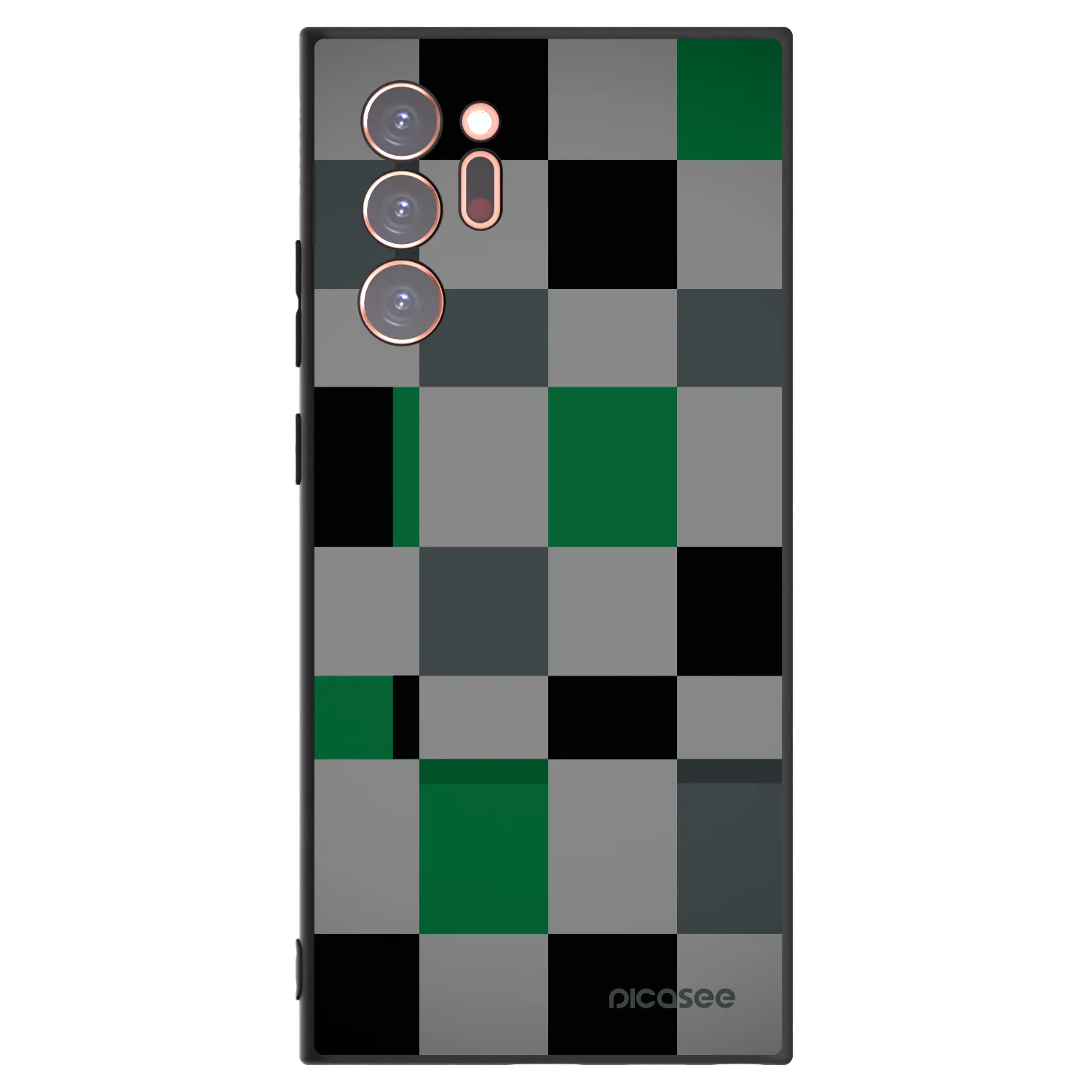 Picasee silikonowe czarne etui na Samsung Galaxy Note 20 Ultra - Block Grid