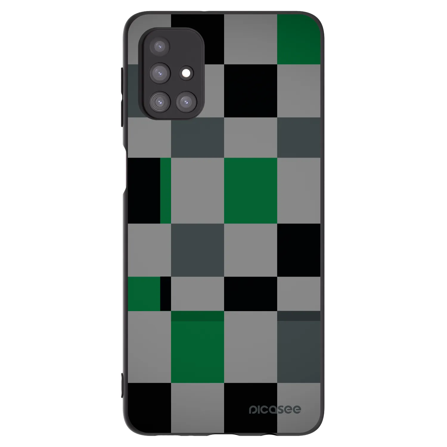 Picasee silikonowe czarne etui na Samsung Galaxy M31s - Block Grid