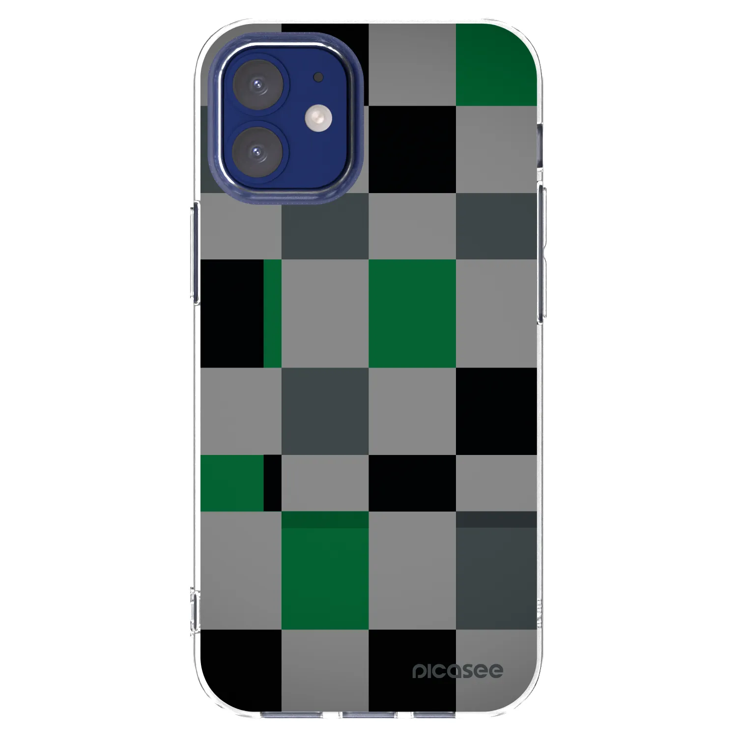 Picasee silikonowe przeźroczyste etui na Apple iPhone 12 mini - Block Grid