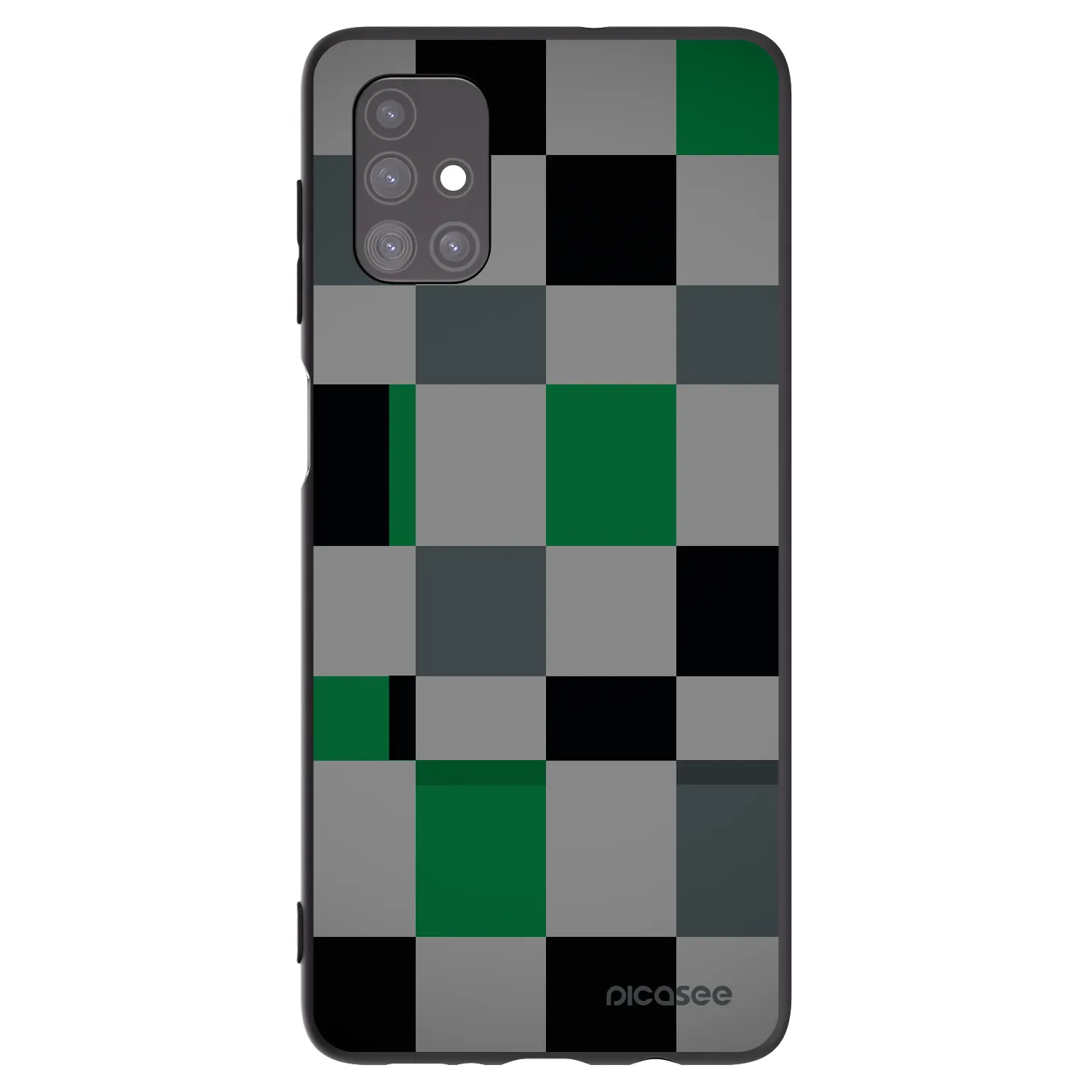 Picasee silikonowe czarne etui na Samsung Galaxy M51 M515F - Block Grid