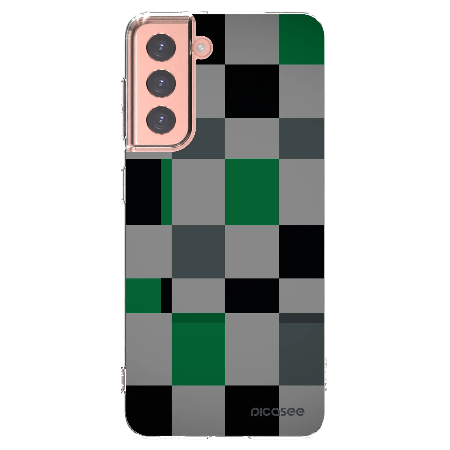 Picasee silikonowe przeźroczyste etui na Samsung Galaxy S21 5G G991B - Block Grid