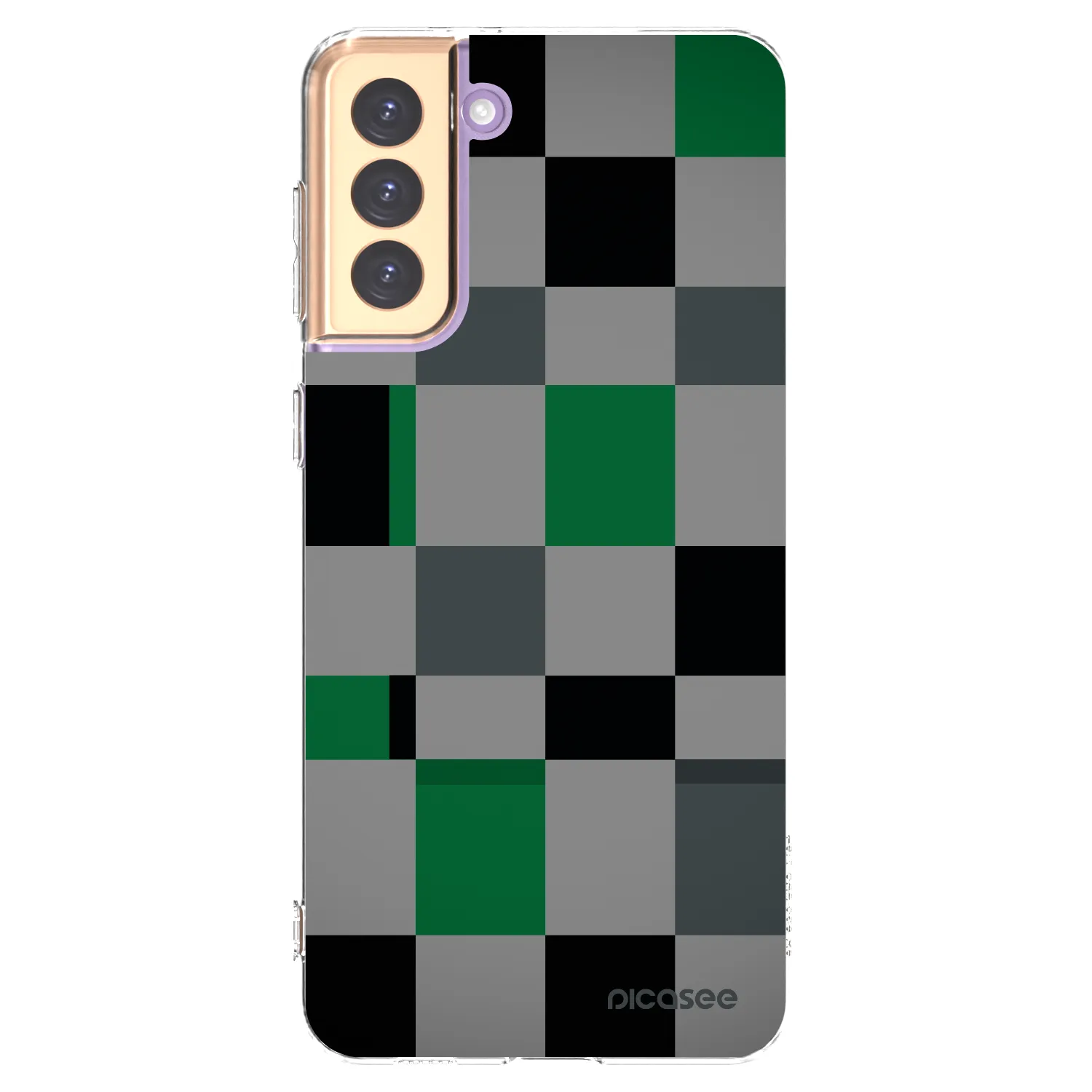 Picasee silikonowe przeźroczyste etui na Samsung Galaxy S21+ 5G G996F - Block Grid