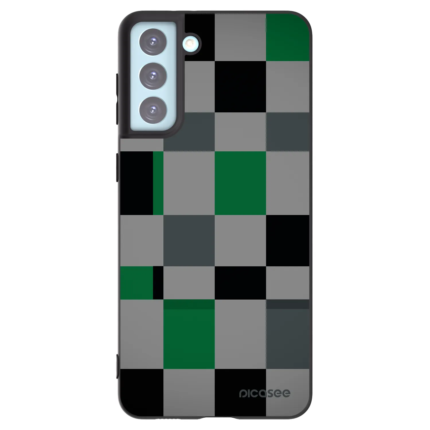 Picasee silikonowe czarne etui na Samsung Galaxy S21+ 5G G996F - Block Grid