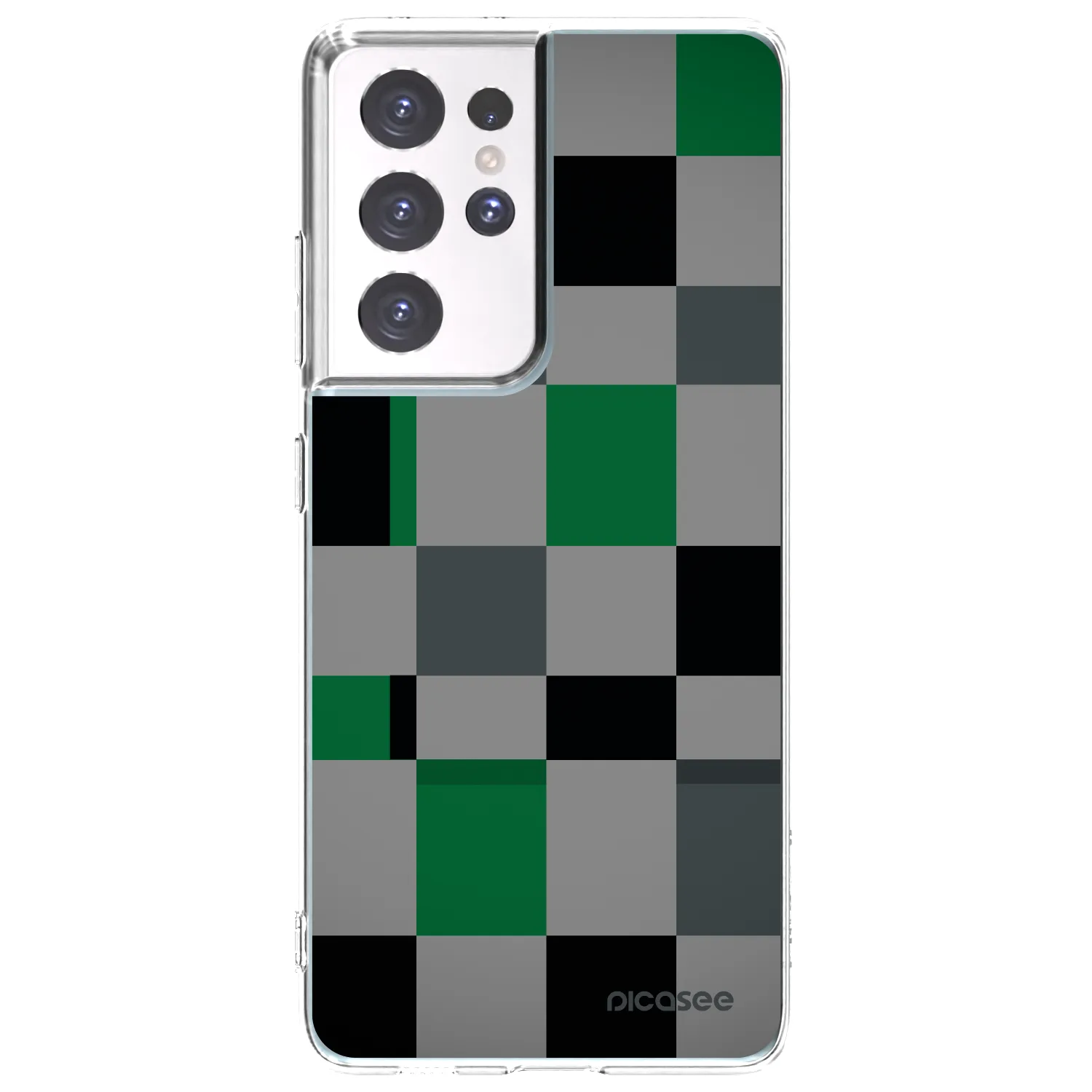Picasee silikonowe przeźroczyste etui na Samsung Galaxy S21 Ultra 5G G998B - Block Grid