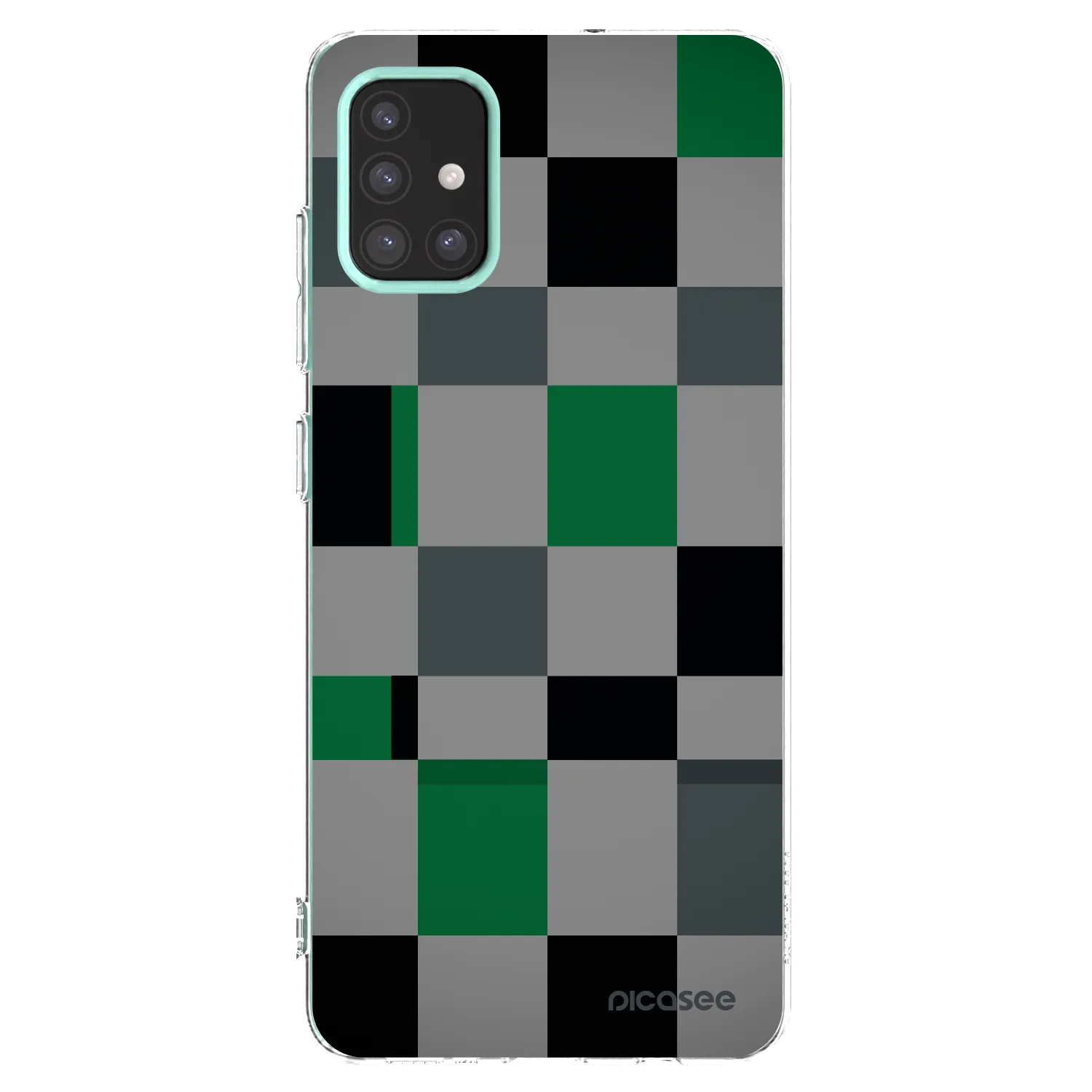 Picasee silikonowe przeźroczyste etui na Samsung Galaxy M31s - Block Grid