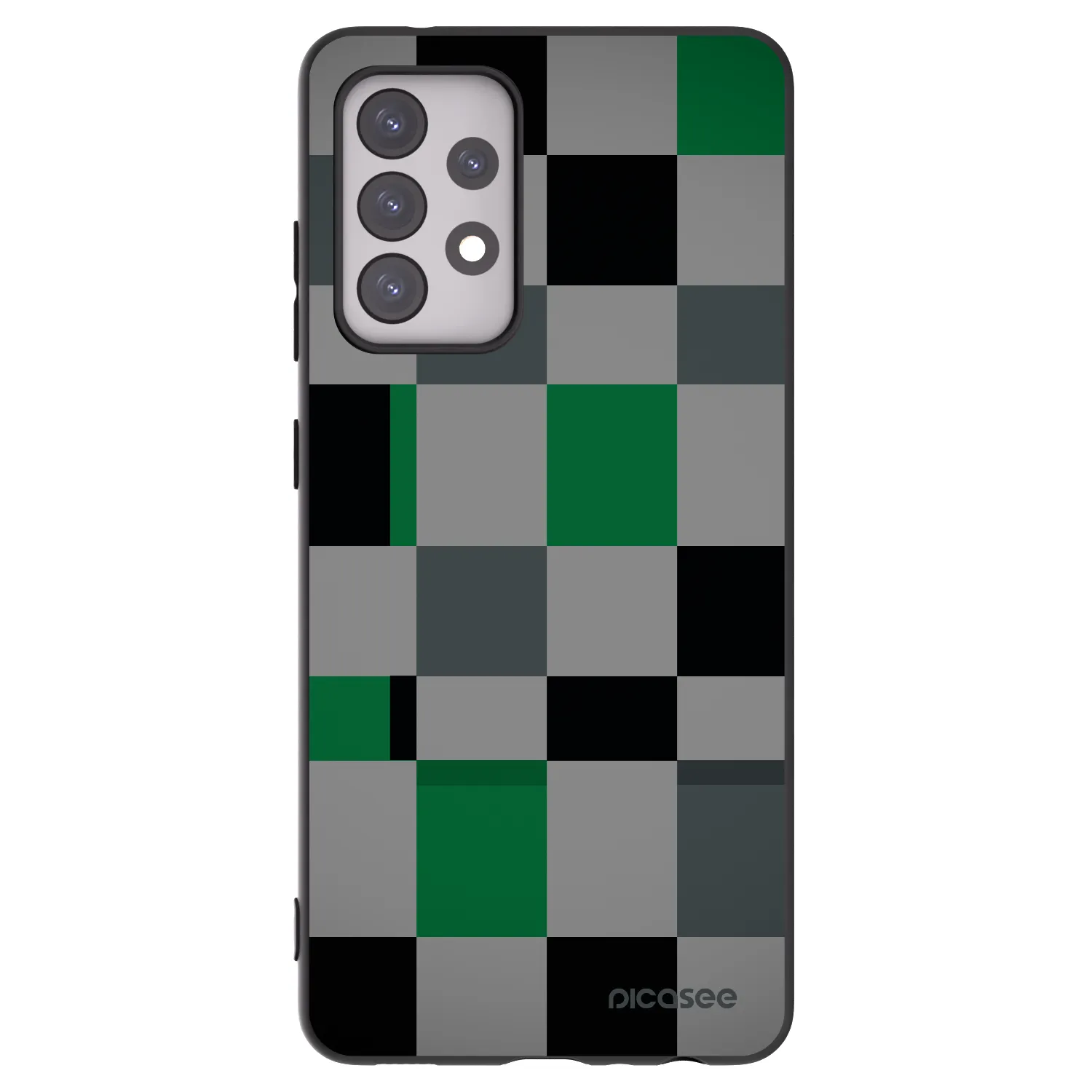Picasee silikonowe czarne etui na Samsung Galaxy A52 5G A525F - Block Grid