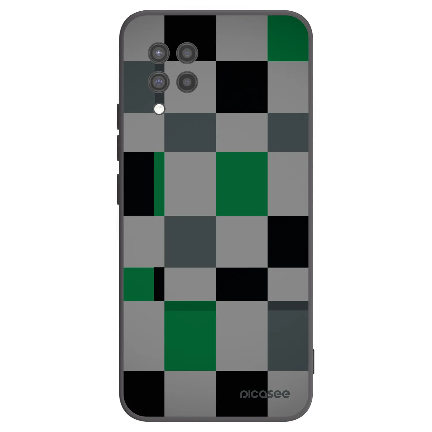 Picasee silikonowe czarne etui na Samsung Galaxy A42 A426B - Block Grid