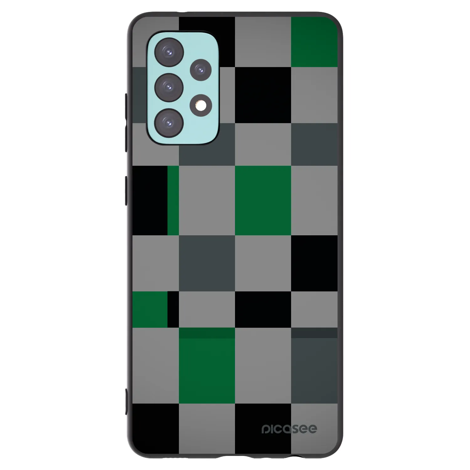 Picasee silikonowe czarne etui na Samsung Galaxy A72 A725F - Block Grid