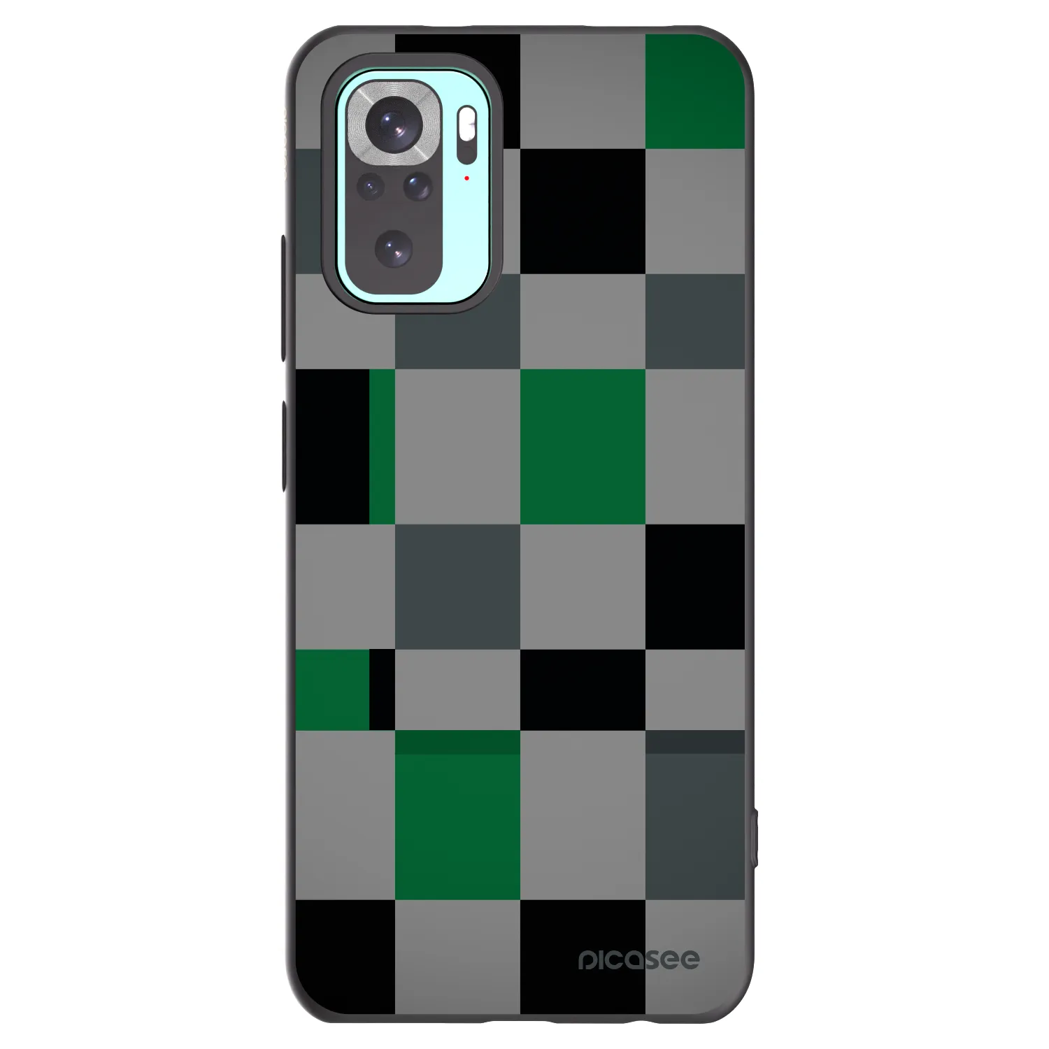 Picasee silikonowe czarne etui na Xiaomi Redmi Note 10 Pro - Block Grid