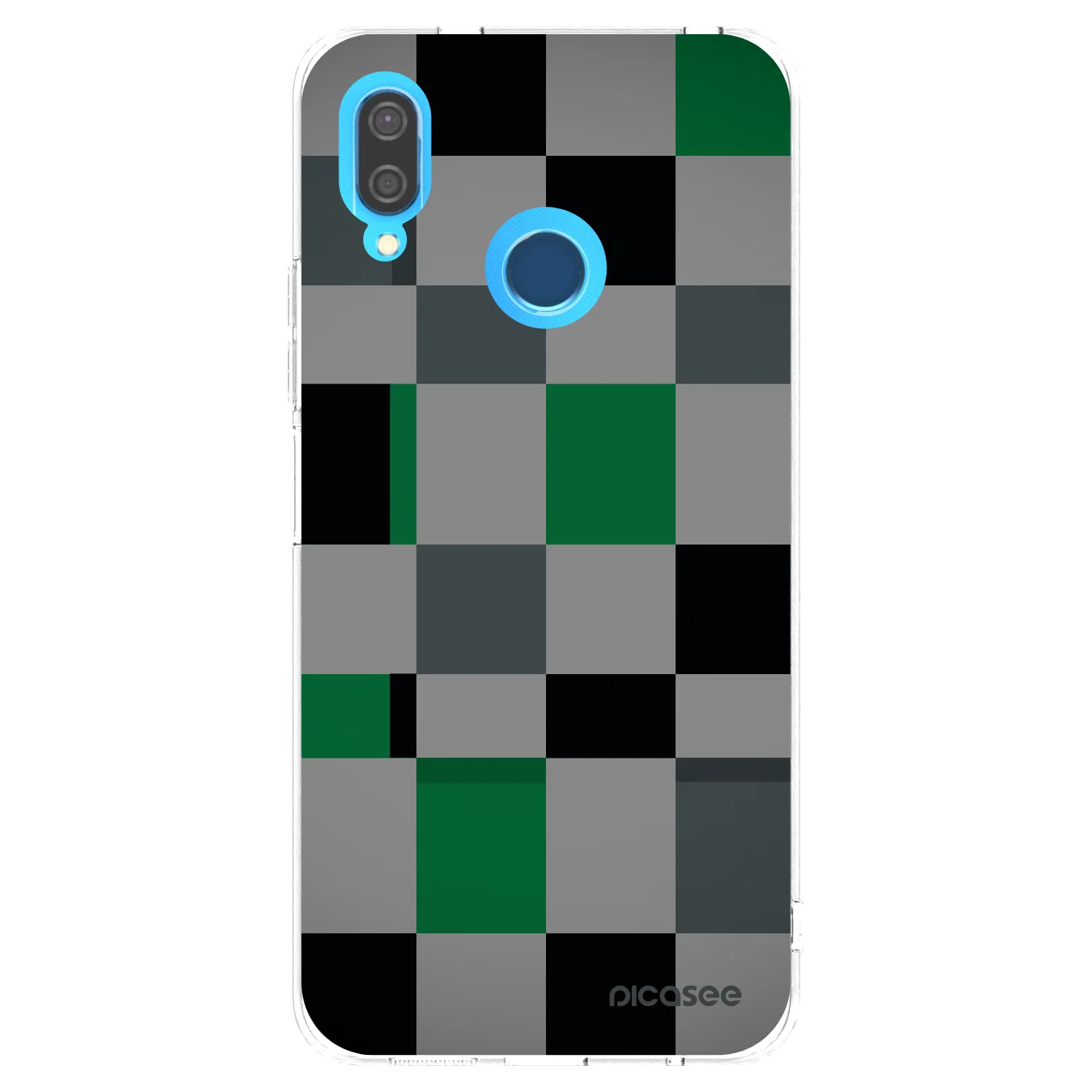 Picasee silikonowe przeźroczyste etui na Huawei P20 Lite - Block Grid