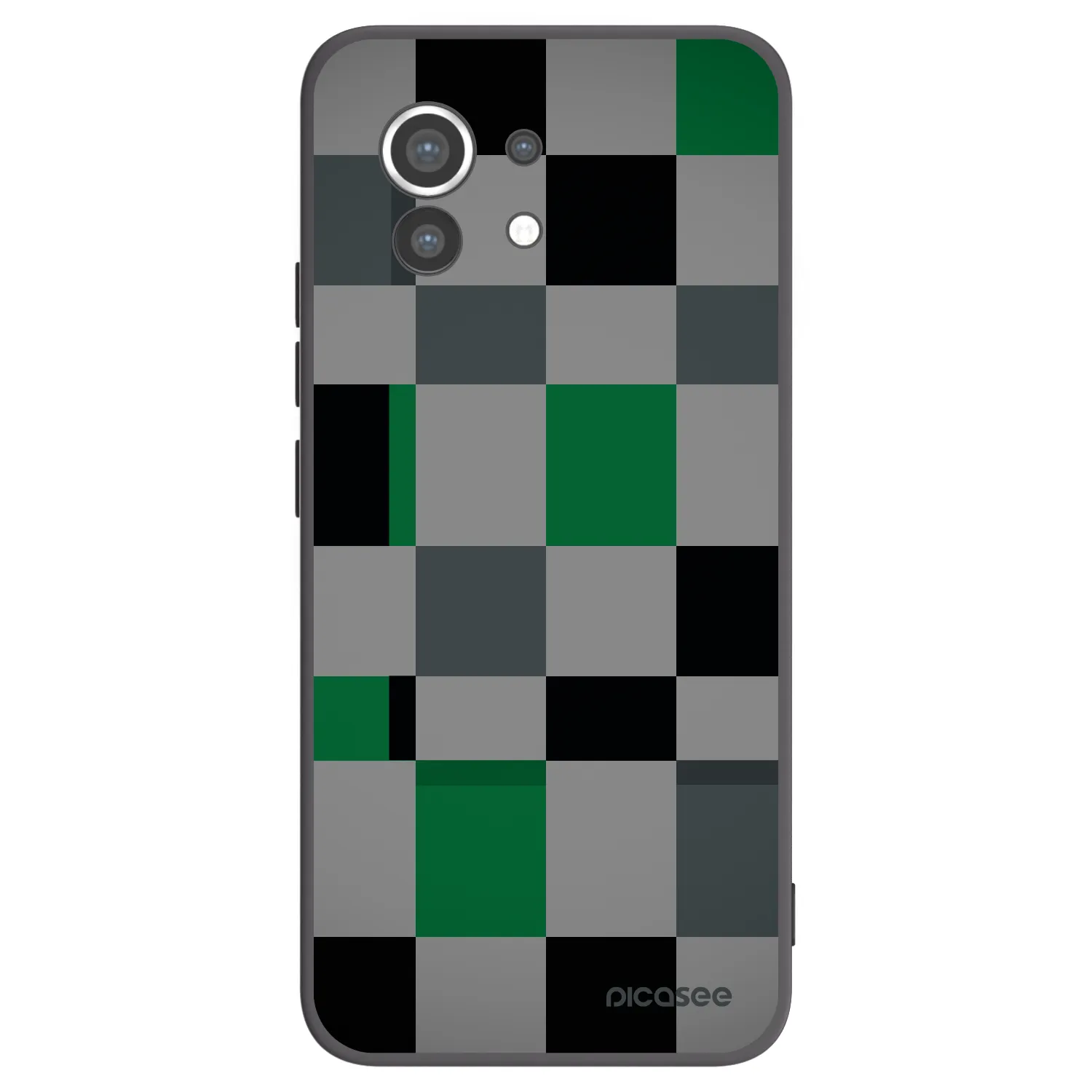 Picasee silikonowe czarne etui na Xiaomi Mi 11 - Block Grid