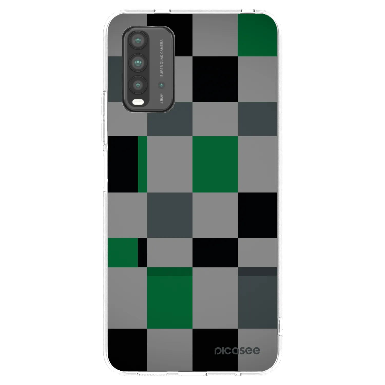 Picasee silikonowe przeźroczyste etui na Xiaomi Redmi 9T - Block Grid