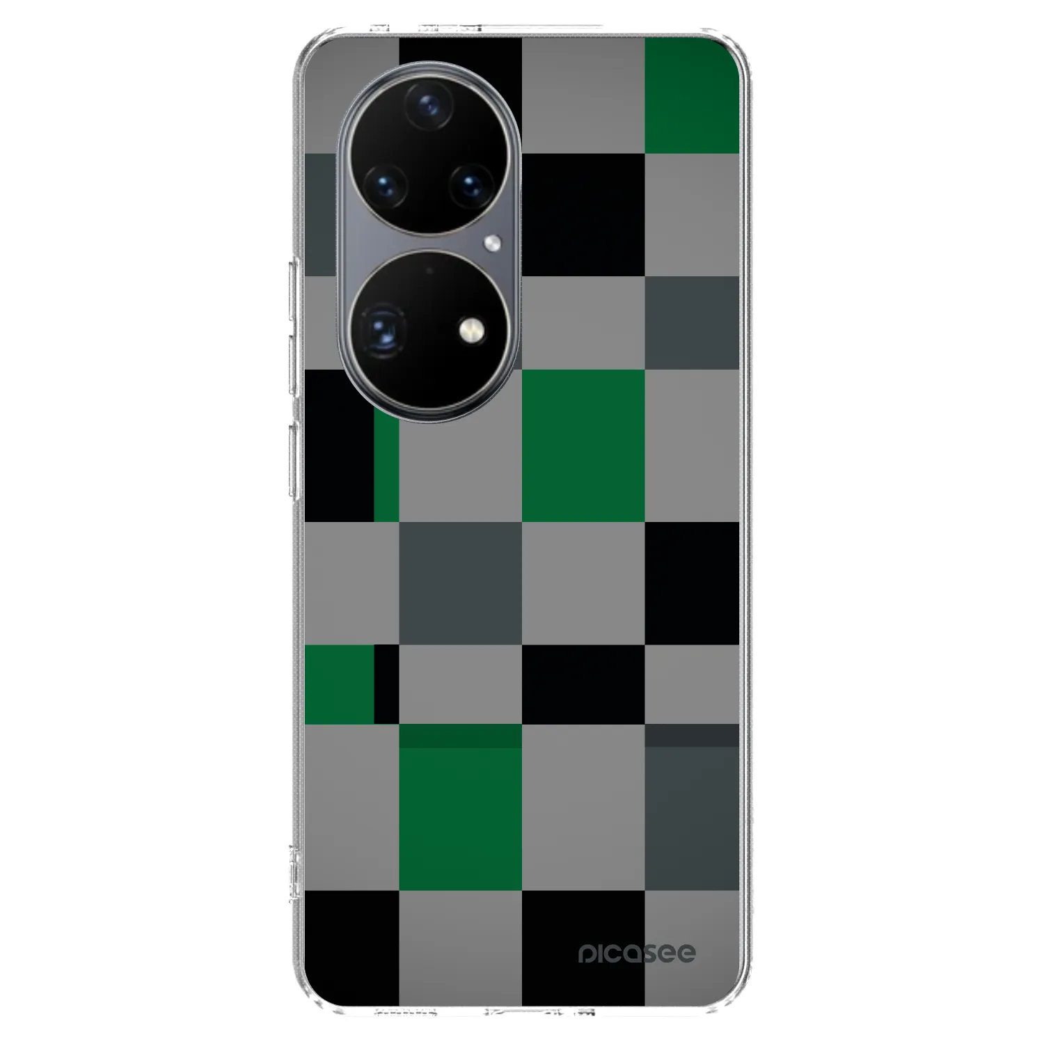 Picasee silikonowe przeźroczyste etui na Huawei P50 - Block Grid
