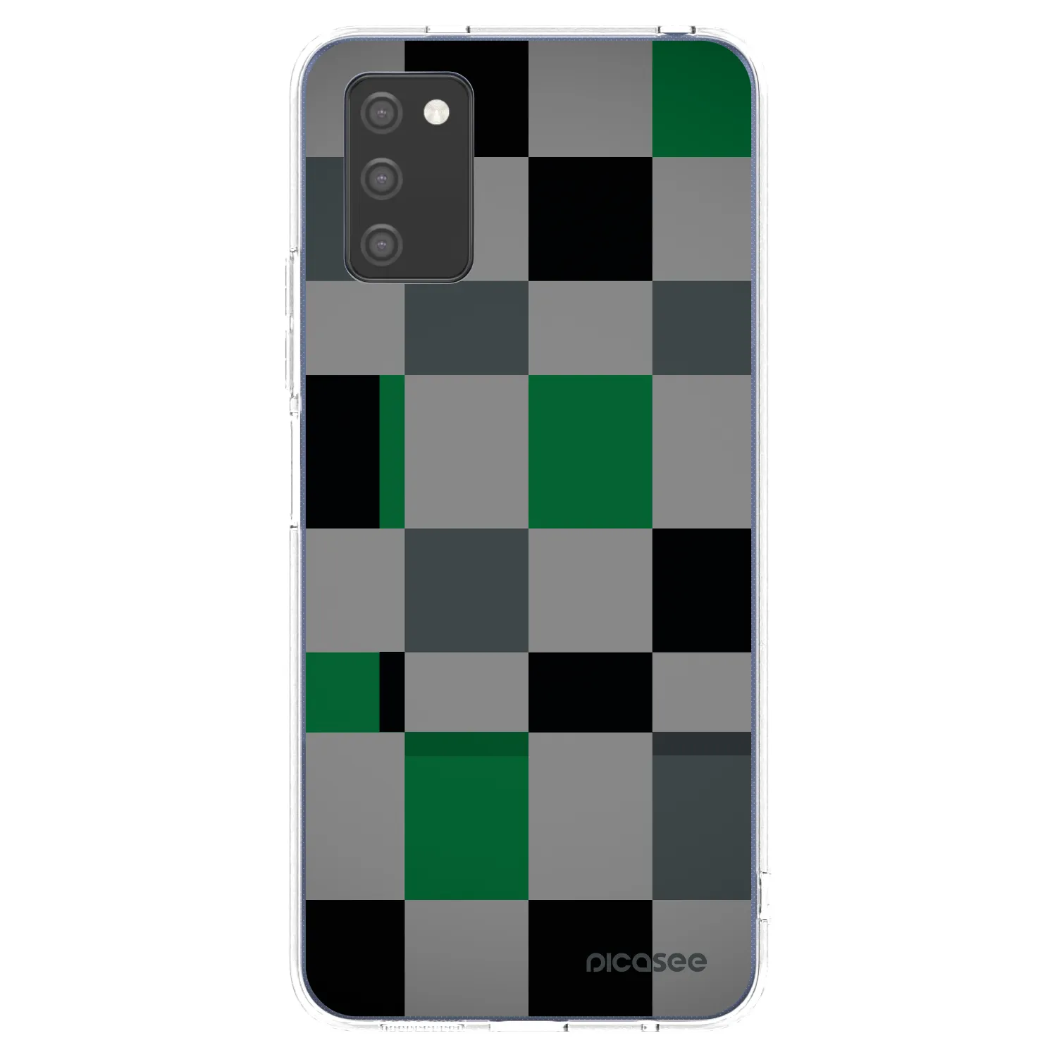Picasee silikonowe przeźroczyste etui na Samsung Galaxy A02s A025G - Block Grid