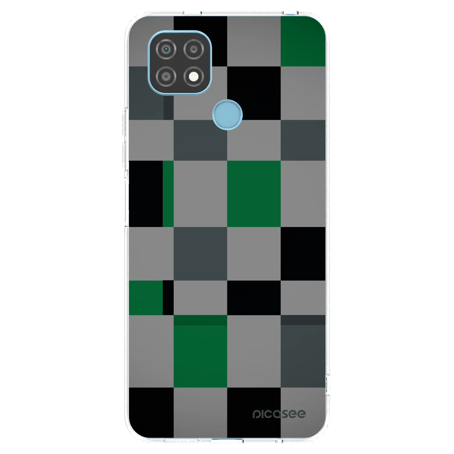 Picasee silikonowe przeźroczyste etui na Realme C21 - Block Grid