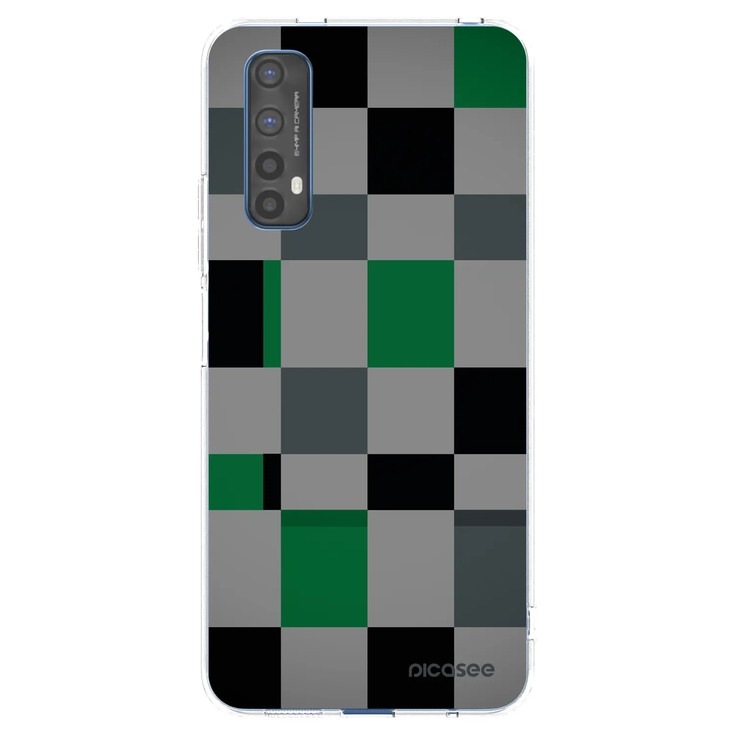 Picasee silikonowe przeźroczyste etui na Realme 7 - Block Grid