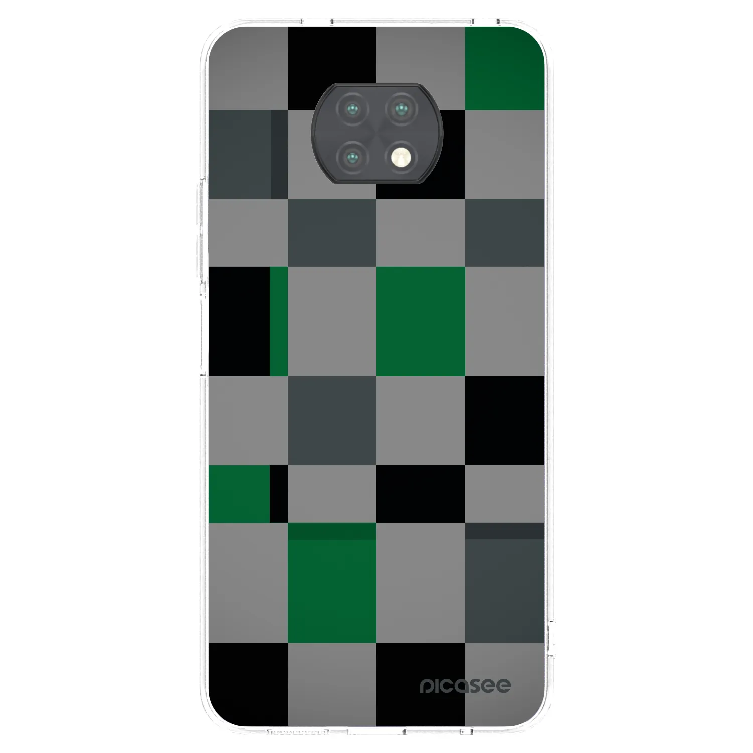 Picasee silikonowe przeźroczyste etui na Xiaomi Redmi Note 9T - Block Grid