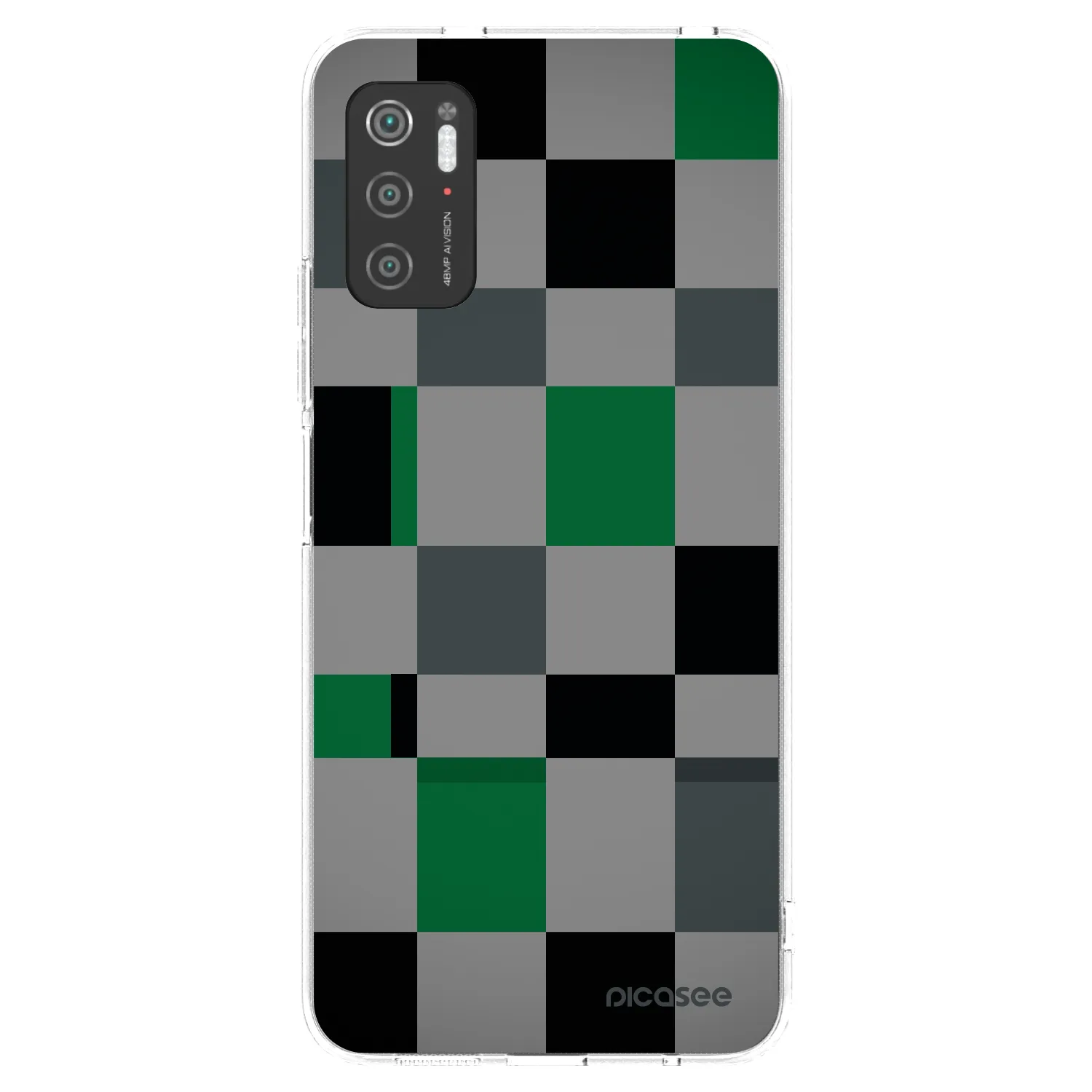 Picasee silikonowe przeźroczyste etui na Xiaomi Poco M3 Pro 5G - Block Grid