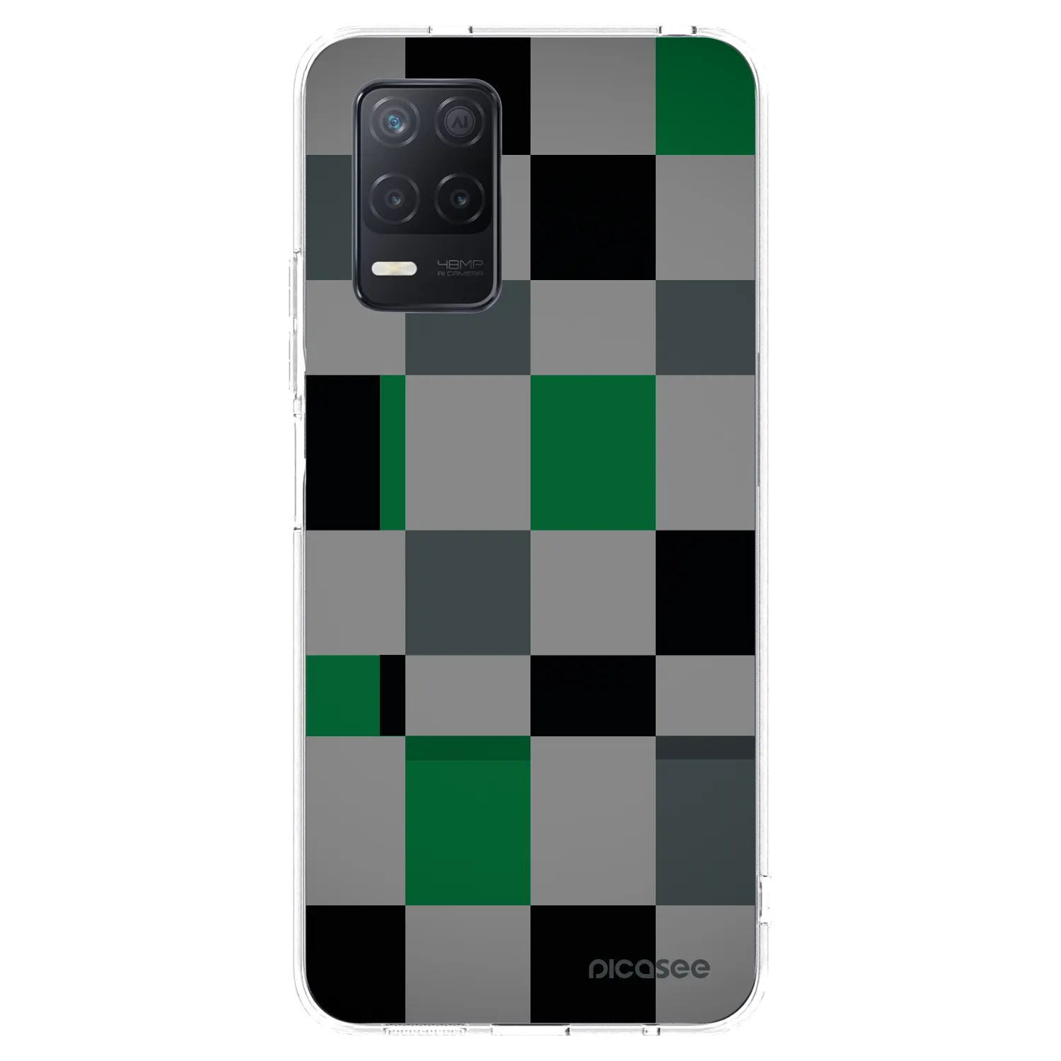 Picasee silikonowe przeźroczyste etui na Realme 8 5G - Block Grid