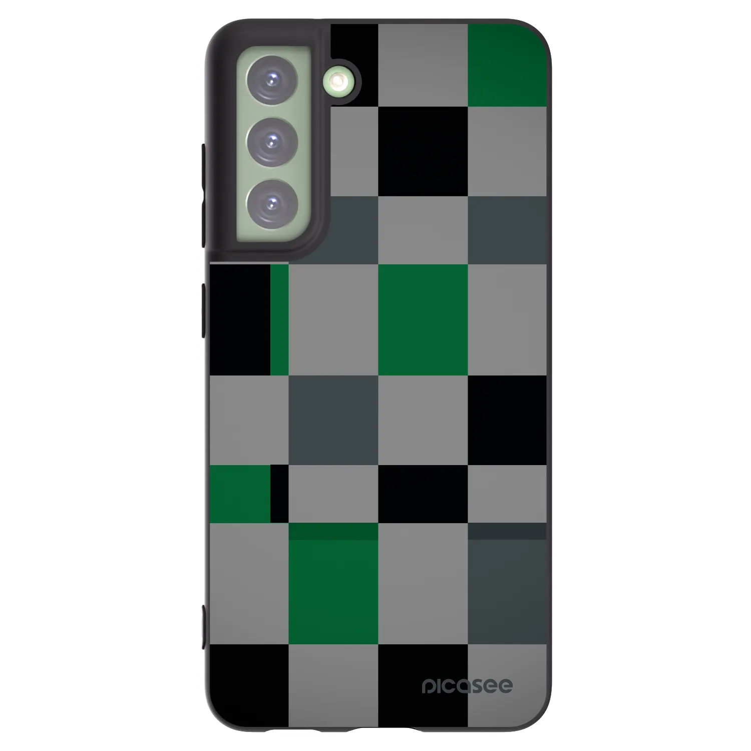 Picasee silikonowe czarne etui na Samsung Galaxy S21 FE 5G - Block Grid