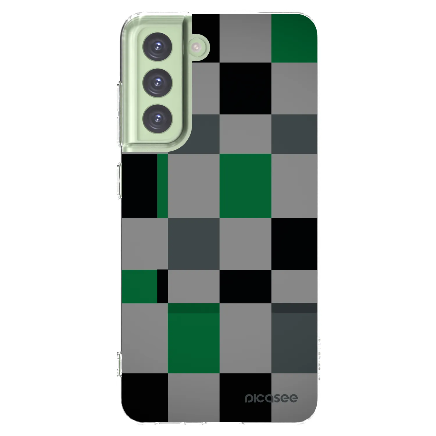 Picasee silikonowe przeźroczyste etui na Samsung Galaxy S21 FE 5G - Block Grid