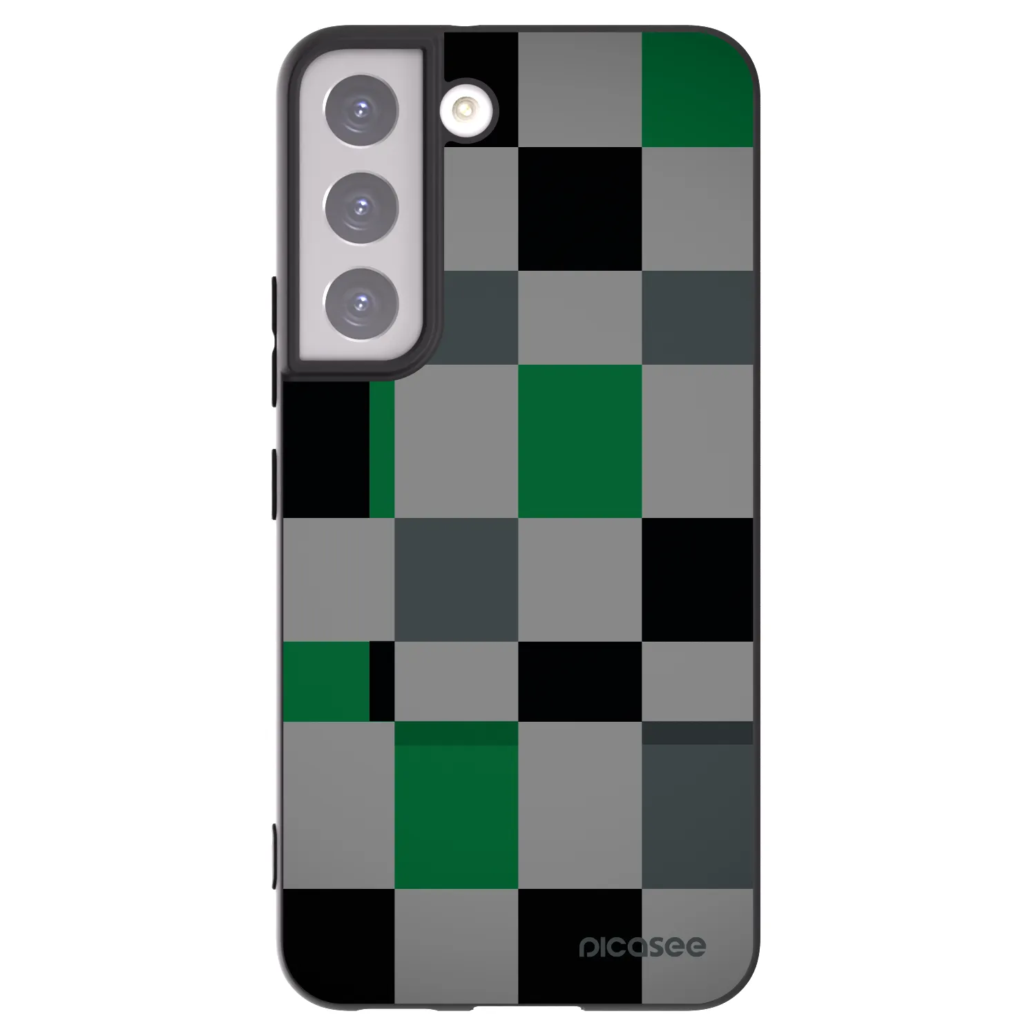 Picasee silikonowe czarne etui na Samsung Galaxy S22 5G - Block Grid
