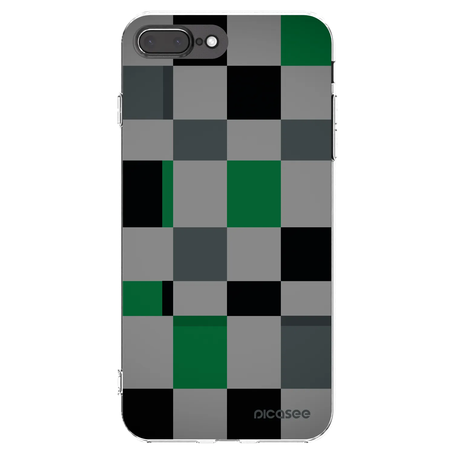 Picasee silikonowe przeźroczyste etui na Apple iPhone 7 Plus - Block Grid