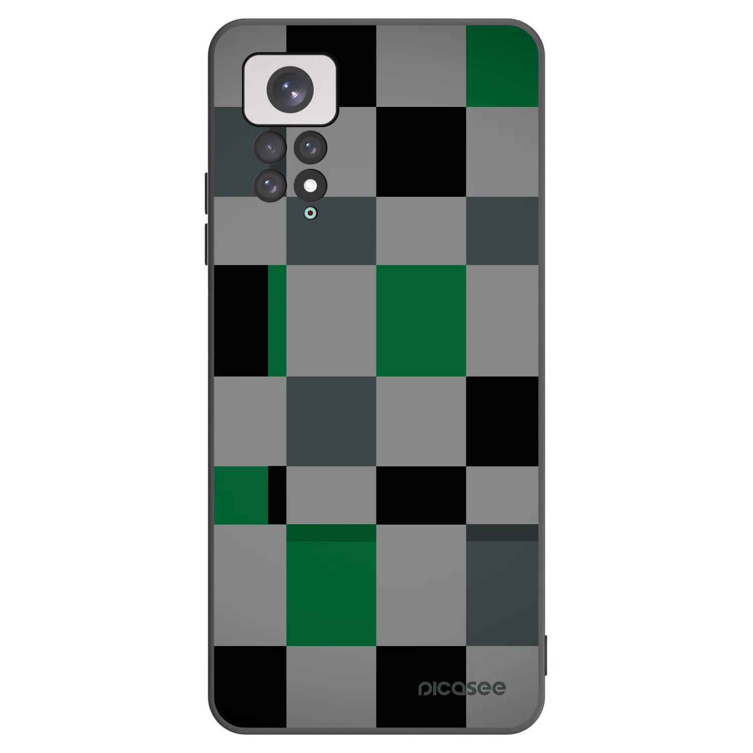 Picasee silikonowe czarne etui na Xiaomi Redmi Note 11 - Block Grid