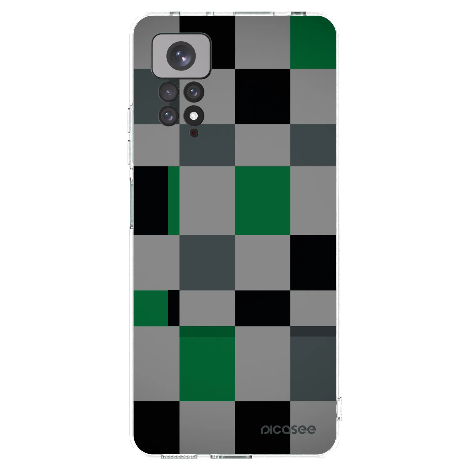 Picasee silikonowe przeźroczyste etui na Xiaomi Redmi Note 11S 4G - Block Grid
