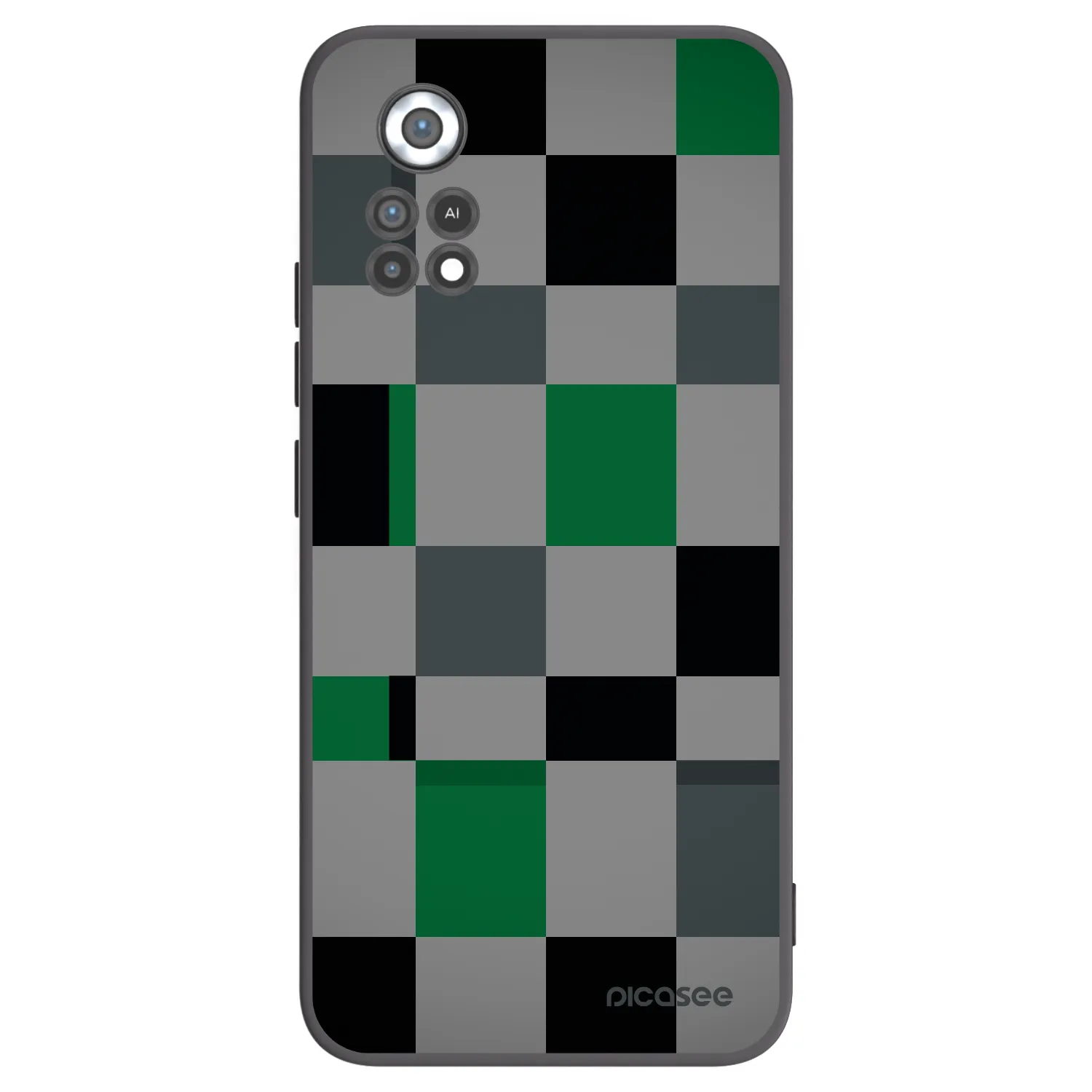 Picasee silikonowe czarne etui na Xiaomi Poco X4 Pro 5G - Block Grid