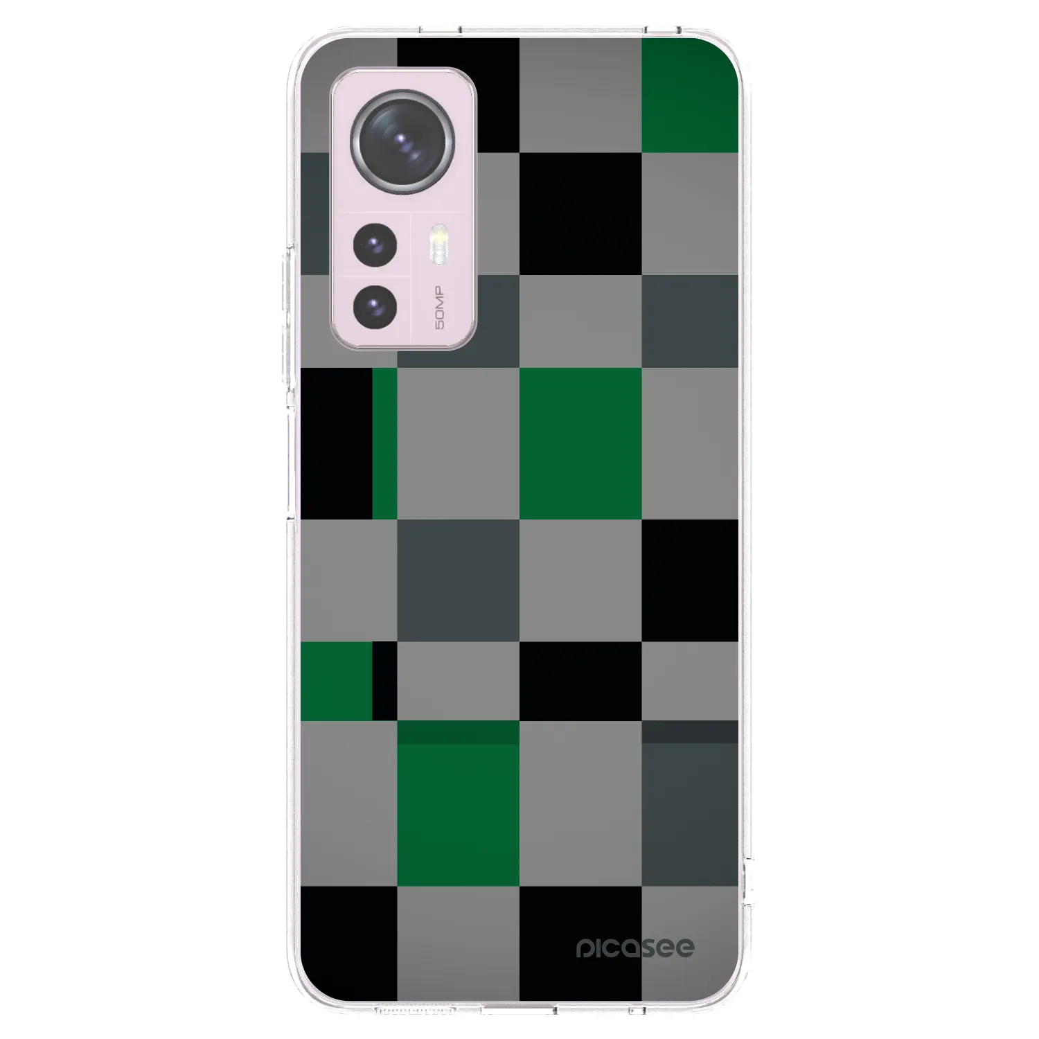 Picasee silikonowe przeźroczyste etui na Xiaomi 12 - Block Grid