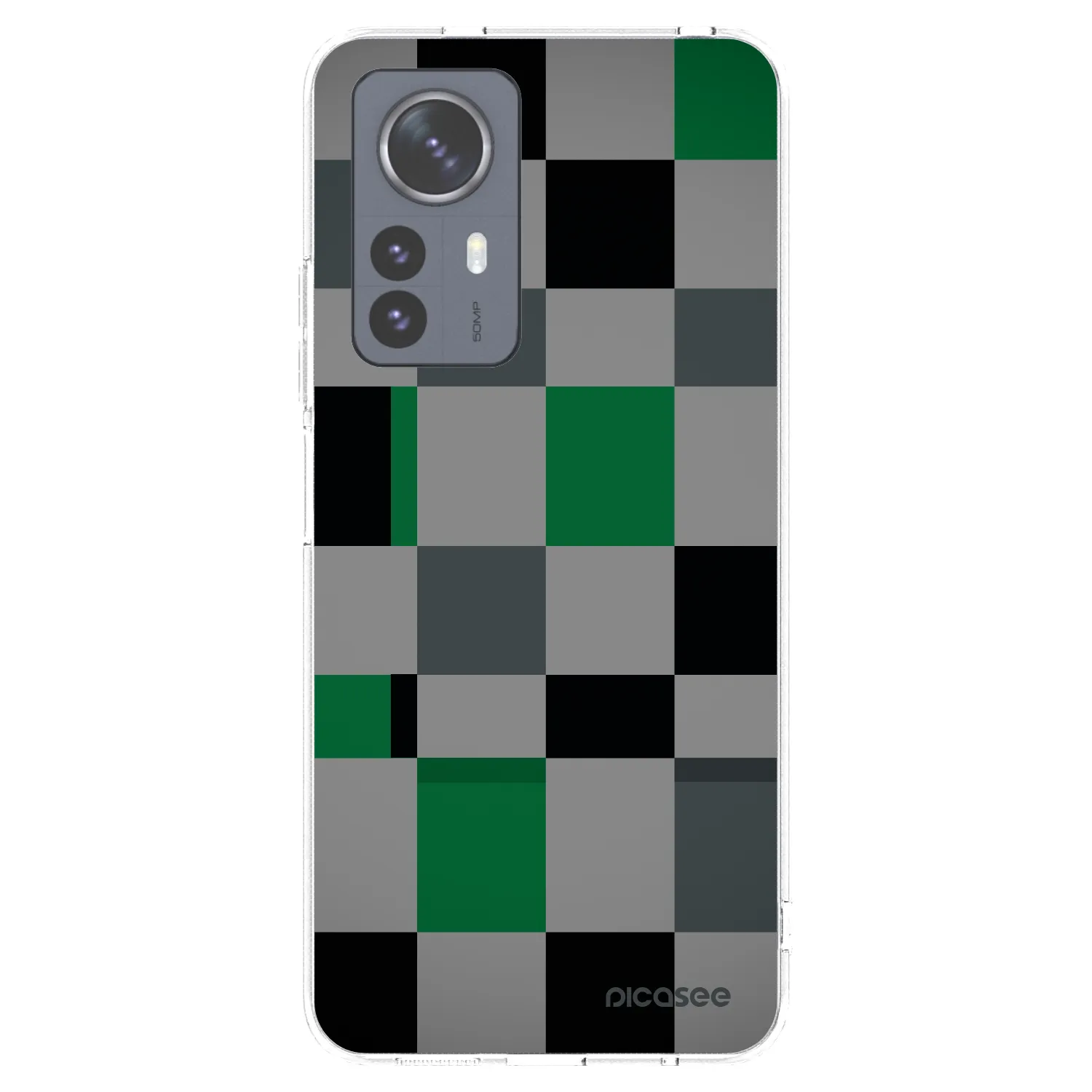 Picasee silikonowe przeźroczyste etui na Xiaomi 12 Pro - Block Grid