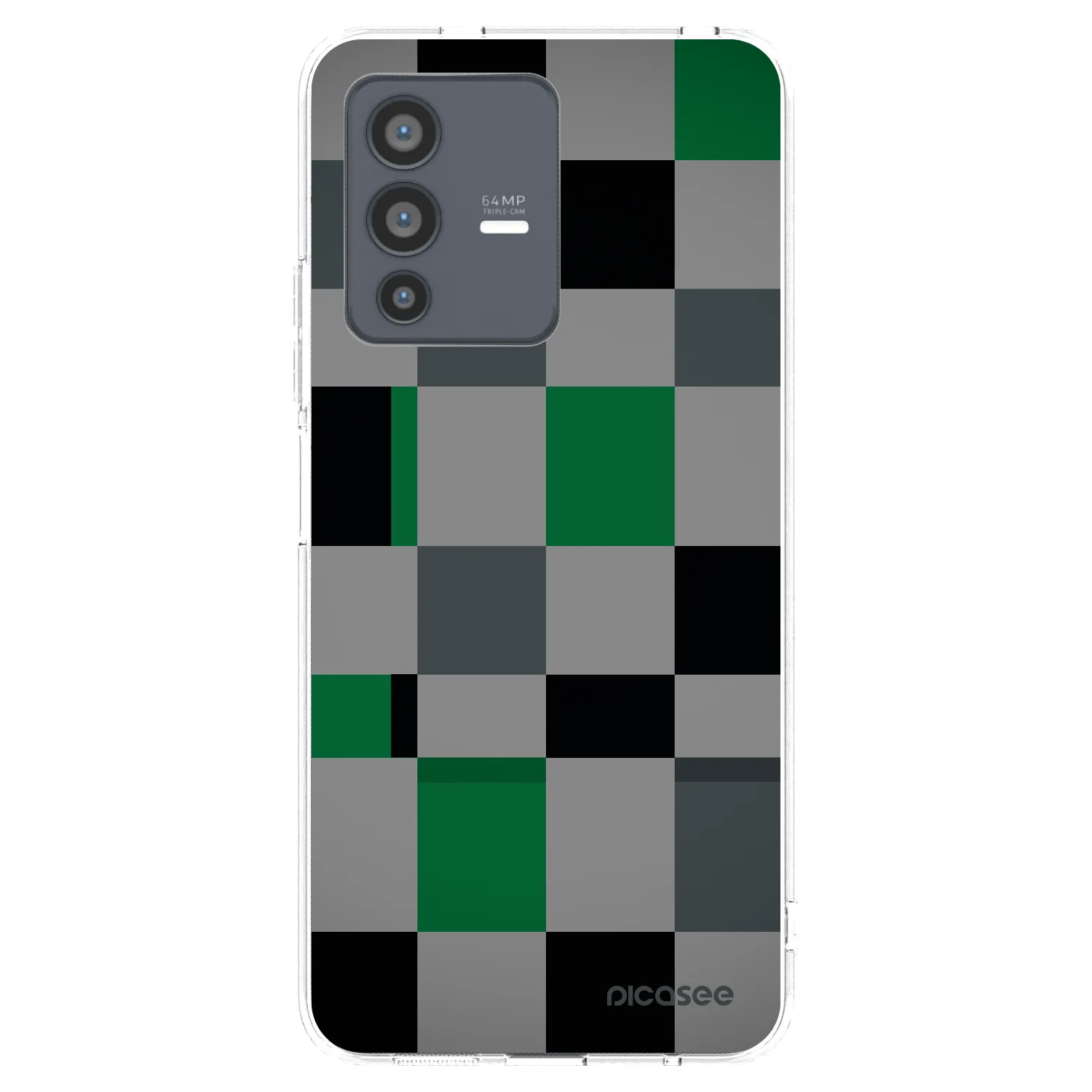Picasee silikonowe przeźroczyste etui na Vivo V23 5G - Block Grid