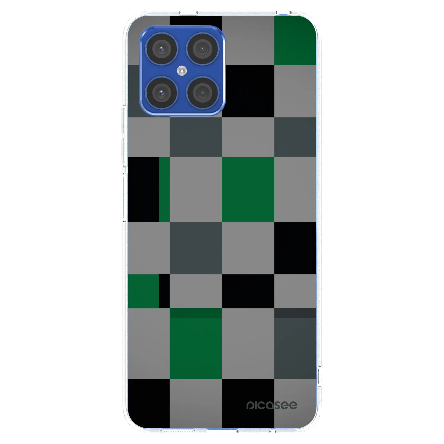 Picasee silikonowe przeźroczyste etui na Honor X8 4G - Block Grid