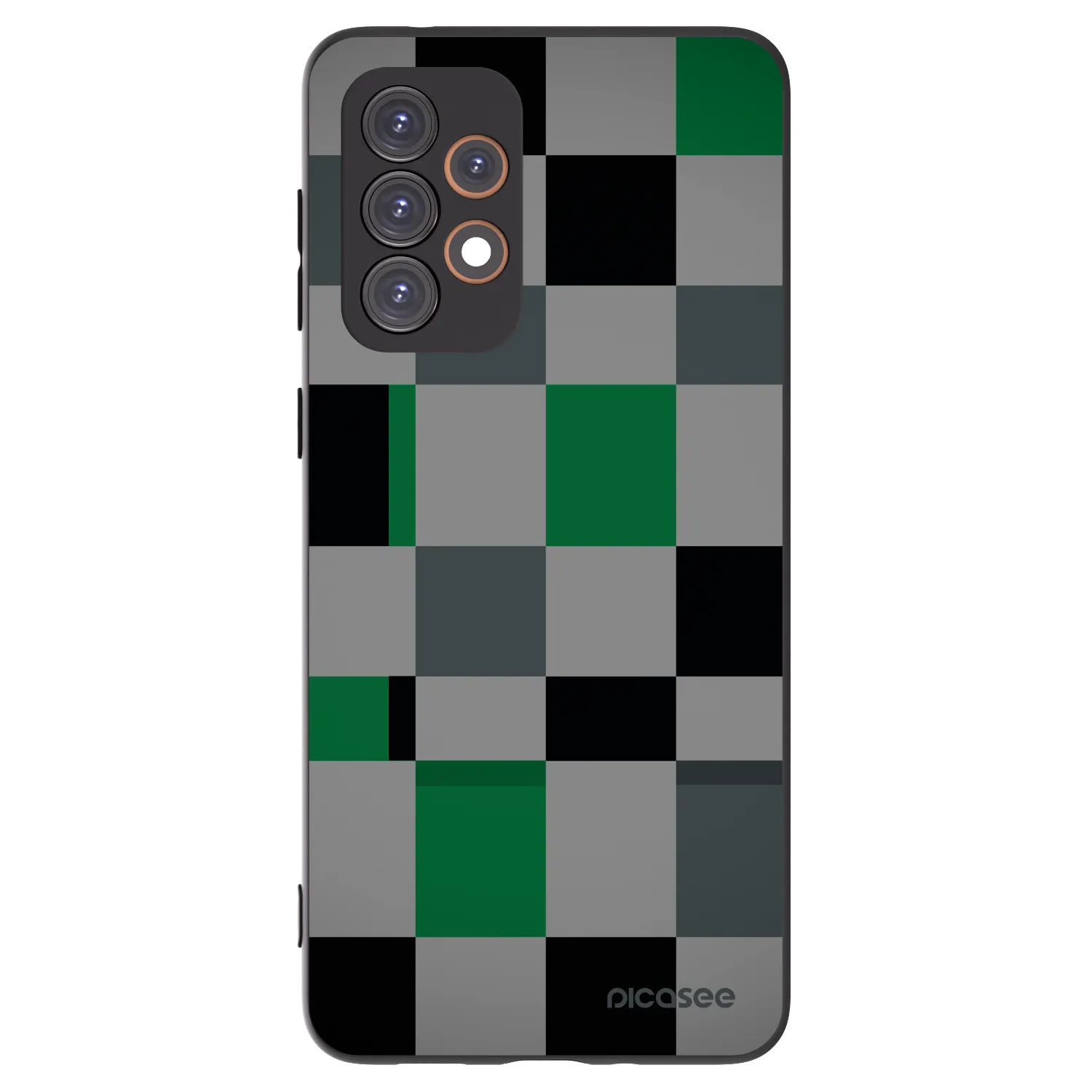 Picasee silikonowe czarne etui na Samsung Galaxy A33 5G A336 - Block Grid