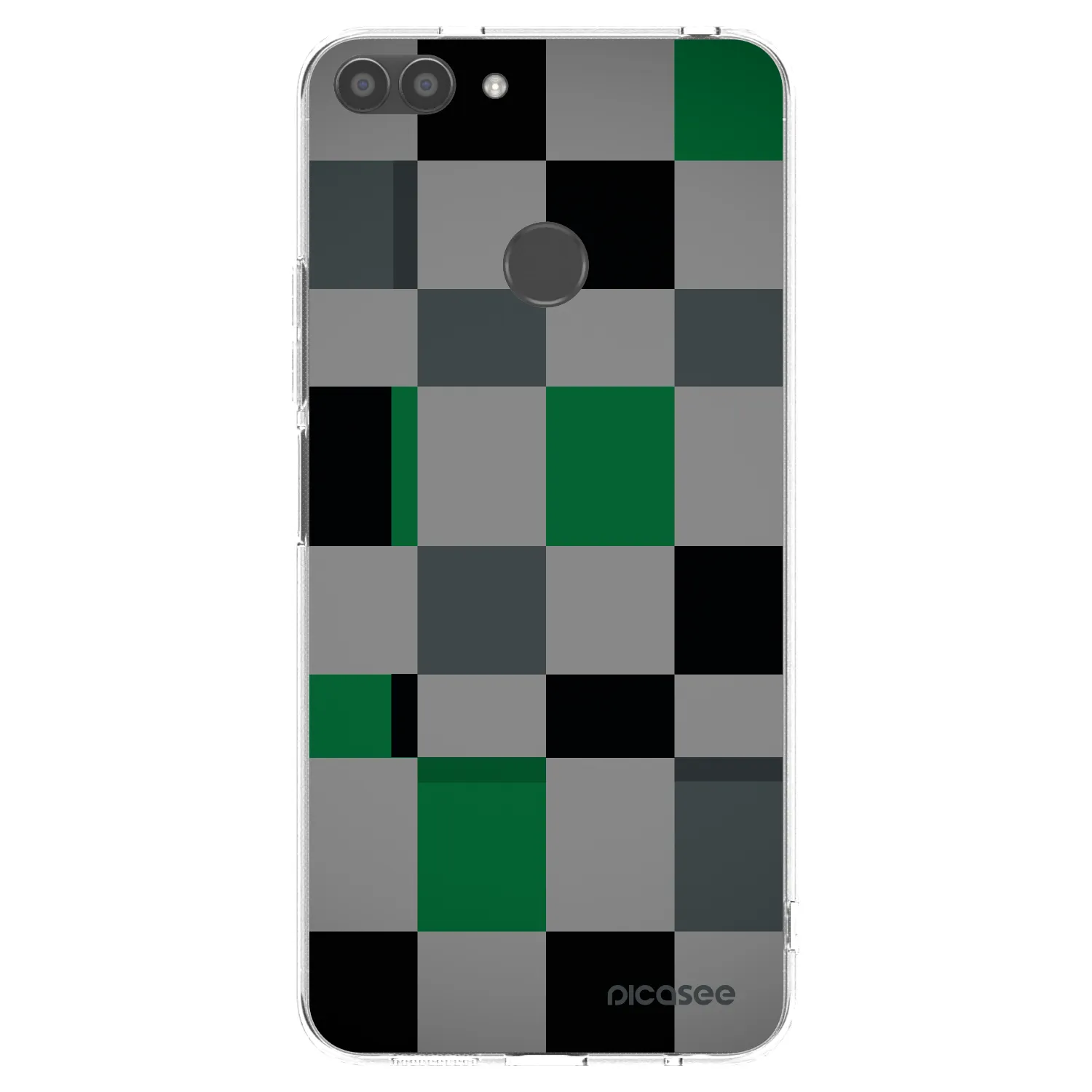 Picasee silikonowe przeźroczyste etui na Huawei P Smart - Block Grid